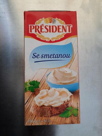 Tavený sýr Président se smetanou
